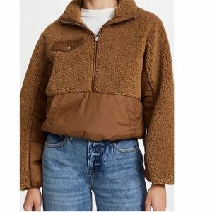 FRAME - Fleece mix pullover jacket